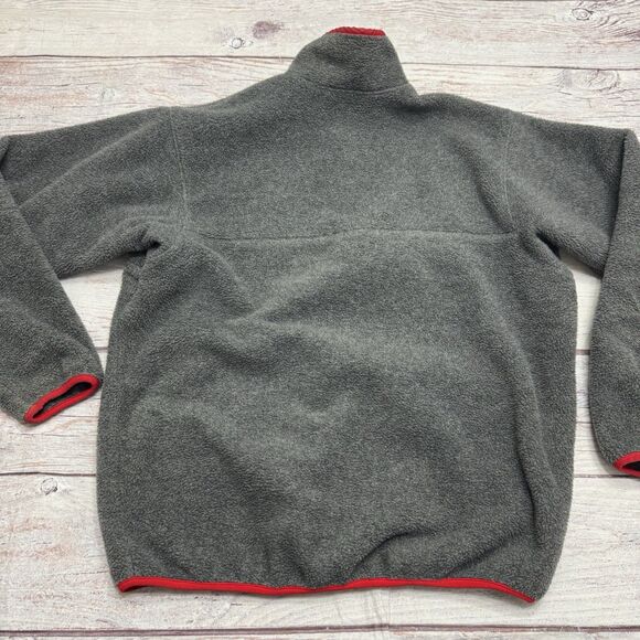 Patagonia First Edition Vintage 1985 Synchilla Snap T Charcoal Grey Red Large - Picture 9 of 11